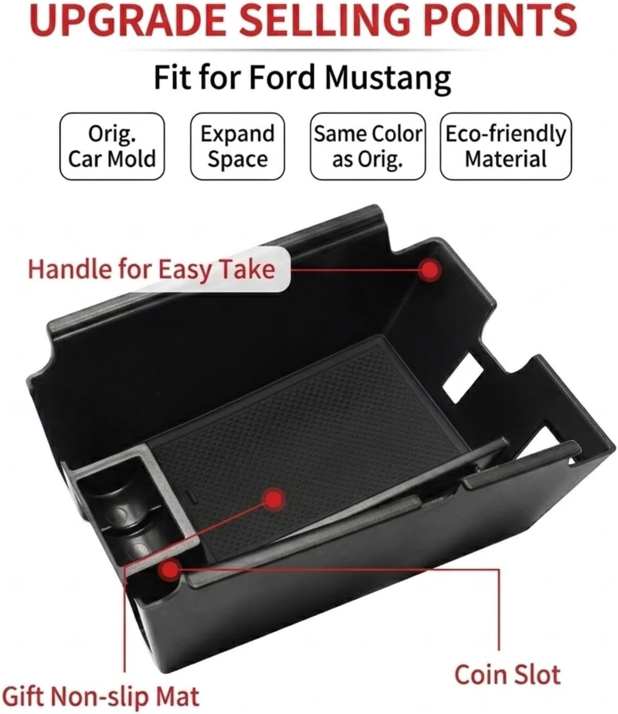 Center Console Organizer Tray for Ford Mustang 2015-2023 image 2