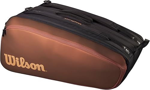 Miniatura 2 de WILSON Pro Staff V14 Super Tour - Bolsa para raqueta de tenis, color marrón, con capacidad para hasta 15 raquetas