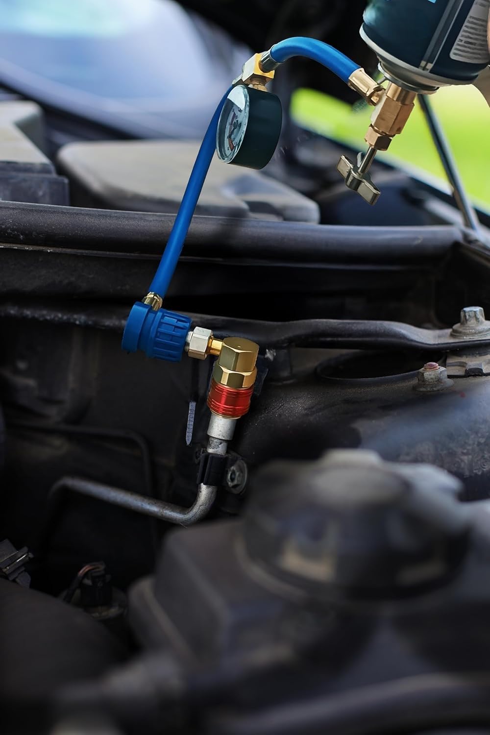 Adaptateur R134a HP vers LP pour Recharge réfrigérant climatisation Voiture | Convertit Port Haute Pression en Basse Pression | pour véhicules sans Port LP (1994-2016)