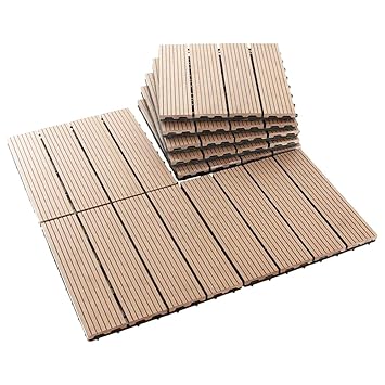 Cheston Interlocking Tiles I Wooden Floor Sheets I Interlocking Tiles for Indoor/Outdoor I Weather & Water Resistant I Flooring Solution I 12