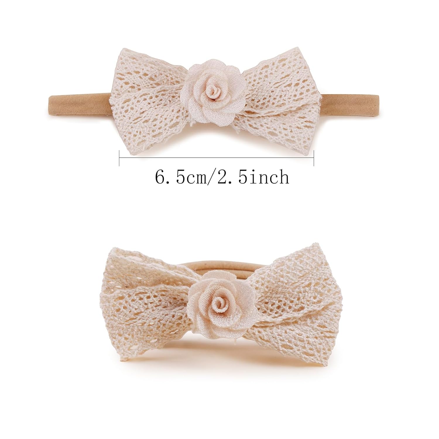 OOSAKU Baby Girl Flower Headbands Set Elastic Floral Headbands 6pcs Soft Nylon Hair Band for Newborn Toddler Hair Accessories (H-F0) - Image 4