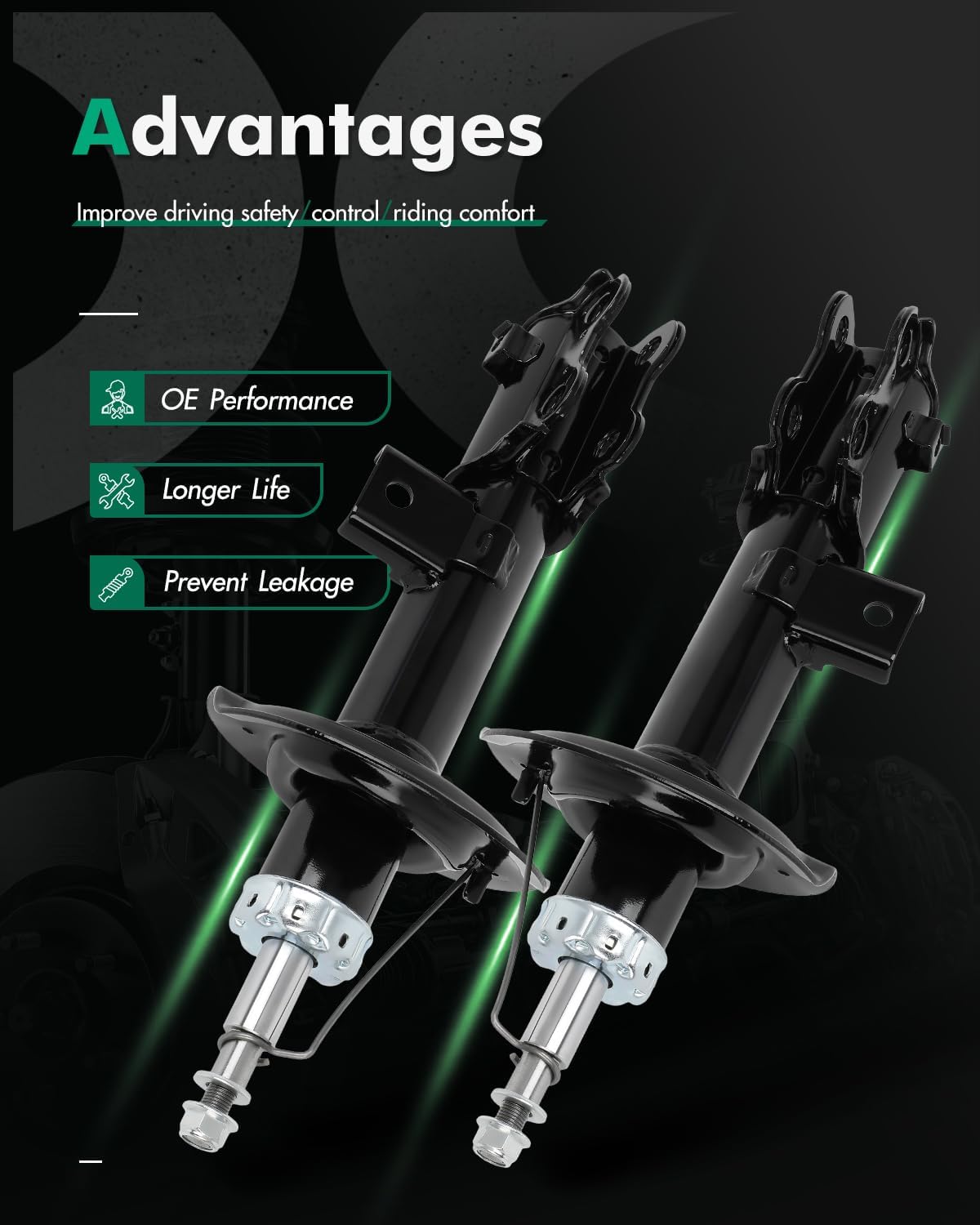 SCITOO - Front Shock Absorber for Kia Fits 2012-2014 for Hyundai Sonata,2012-2015 for Kia Optima Shocks 3340081 72587 3340082 72588 Shocks Struts - 2Pc Set