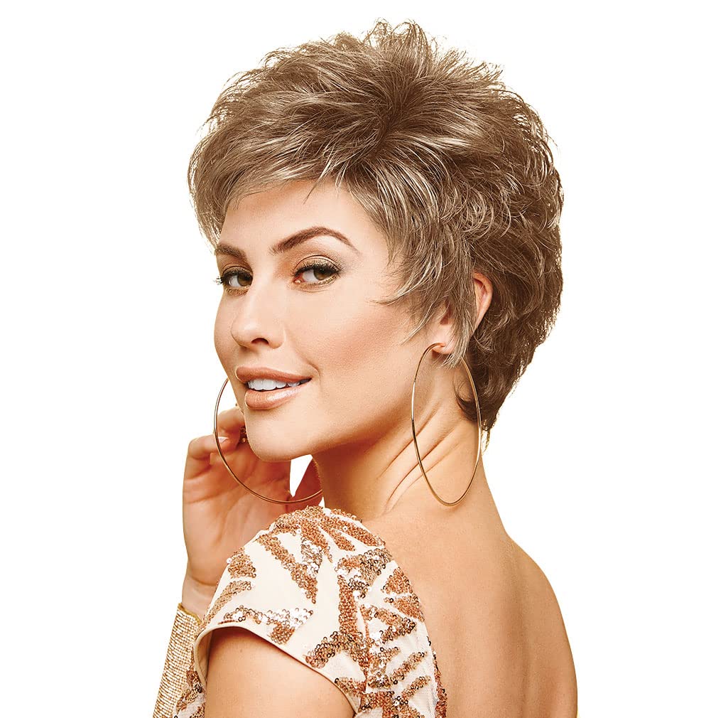 Gabor Instinct Short Layered Shag Wig by Hairuwear, Average Cap, G17+ Vanilla Mist