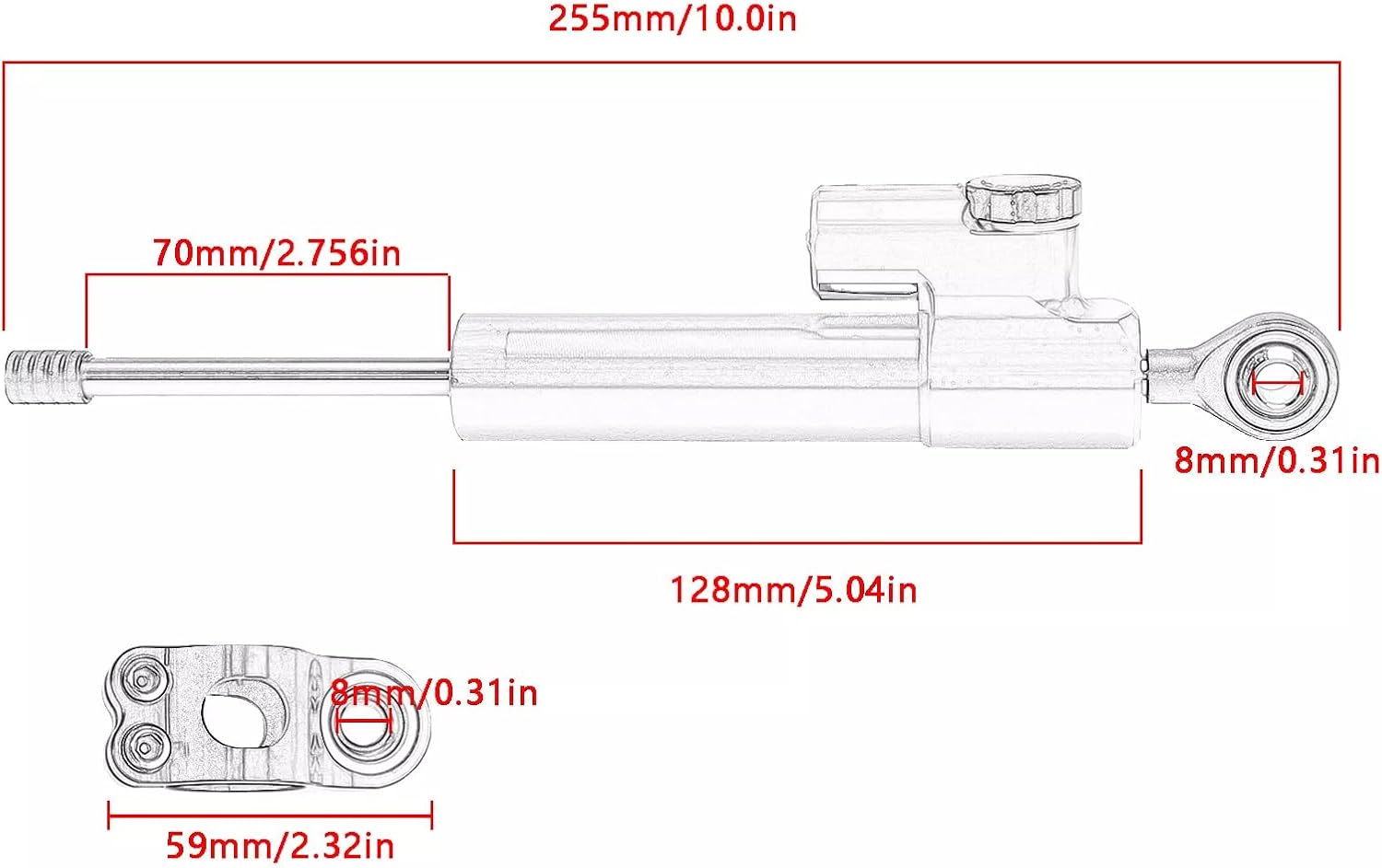 Adjustable Steering Damper Stabilizer with Mount Bracket Compatible with Yamaha MT09 2021-2024, MT09 SP 2021-2024, XSR900 2022-2024 (Black)