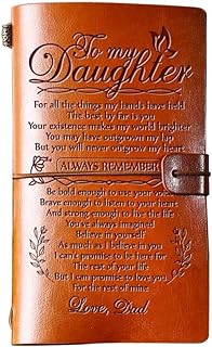 Daughter Gift from Dad, GIFTRRY to My Daughter Leather Journal, 140 Page Refillable Writing Journal, Graduation Birthday Gifts for Daughter from Dad, Father Daughter Gifts for Adults Daughter
