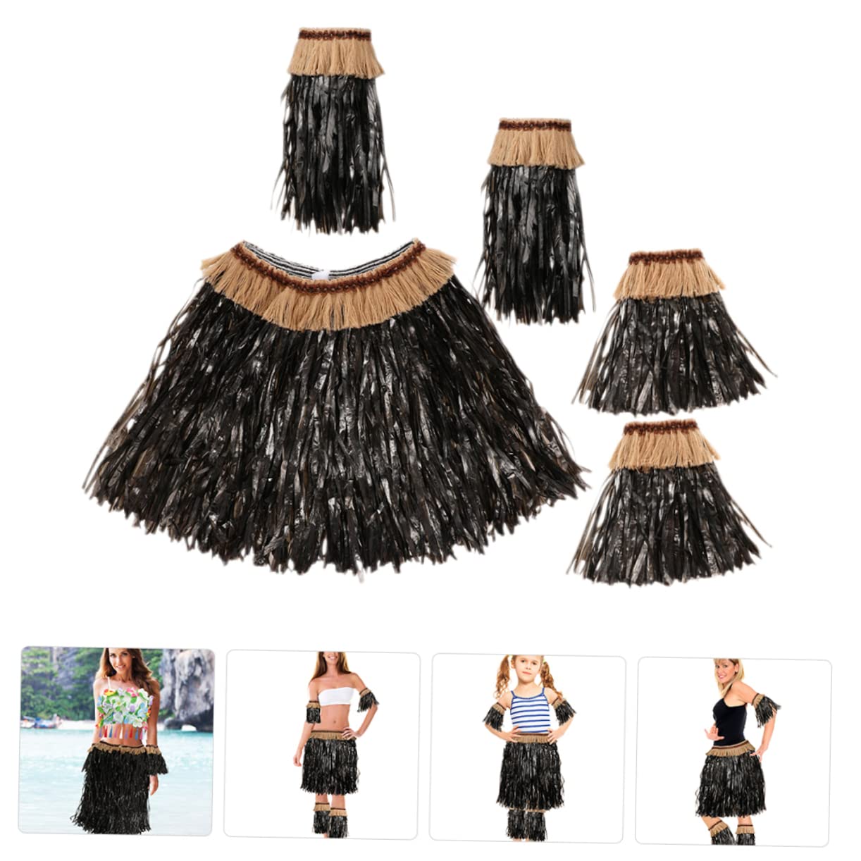 ibasenice 2 Juegos Hula Hawaiano Faldas De Para Mujer Chica Hula Falda Hula Falda Hawaiana Hula Falda Para Mujer Falda Luau Articulos De Ropa Paño Cordón Banquete