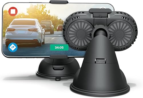 DRIVER Soporte para teléfono celular de automóvil 2022 con ventilador de refrigeración semiconductor, dispositivo de bloqueo seguro, manos libres y