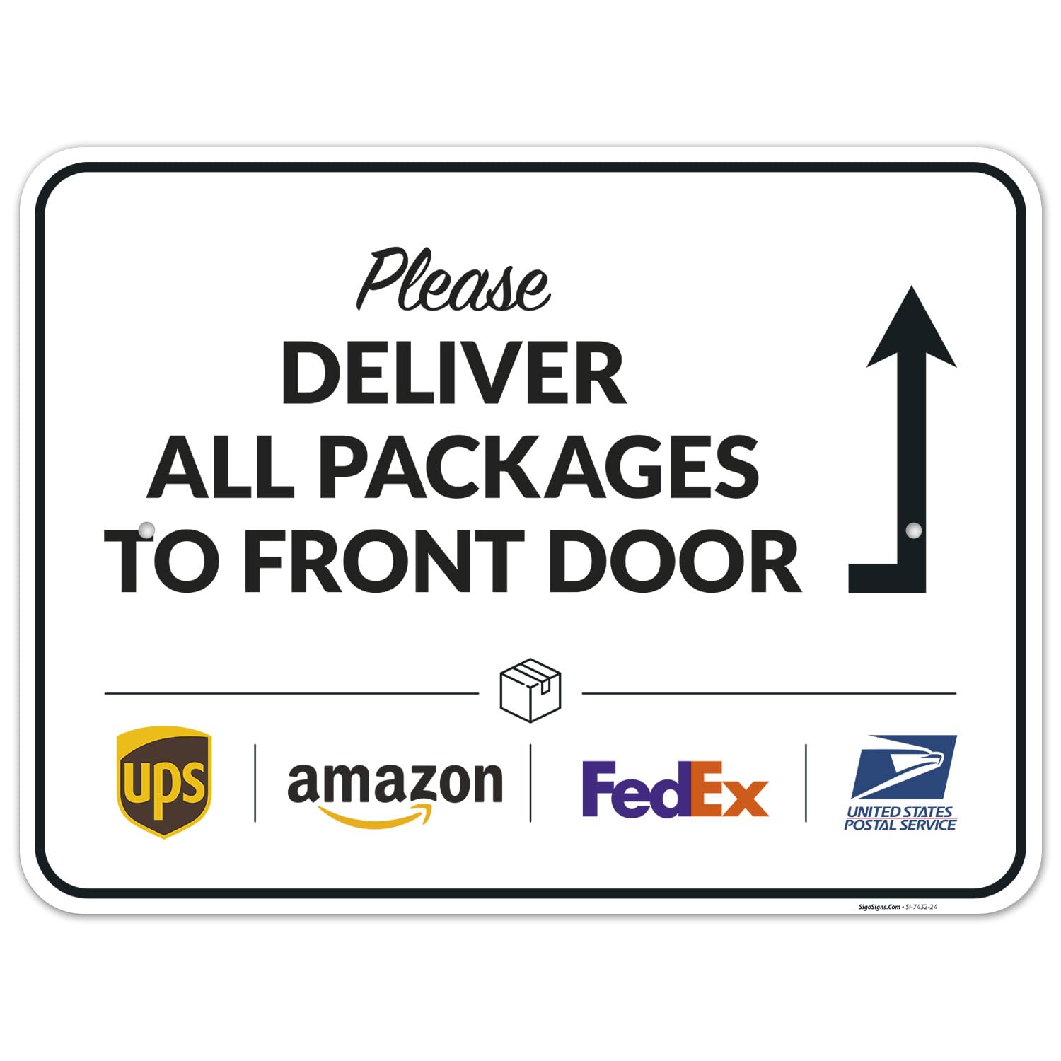Package Delivery Sign, Delivery Instructions All Package Front Door Sign,