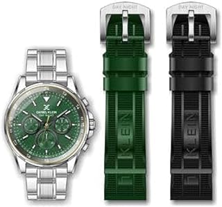 دانيال كلاين طقم ساعة يد انالوج للرجال DK.1.13572-6، قطر الهيكل 45 ملم، اي بي اس/اخضر/متعدد الالوان