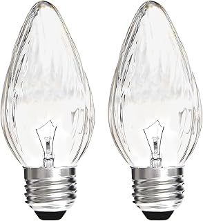 F15 40W Incandescent Light Bulbs, Daylight White 5000K,ge Light Bulbs 40 watt,Dimmable,E26 Medium Base,Vintage Wrinkle Glass Cover