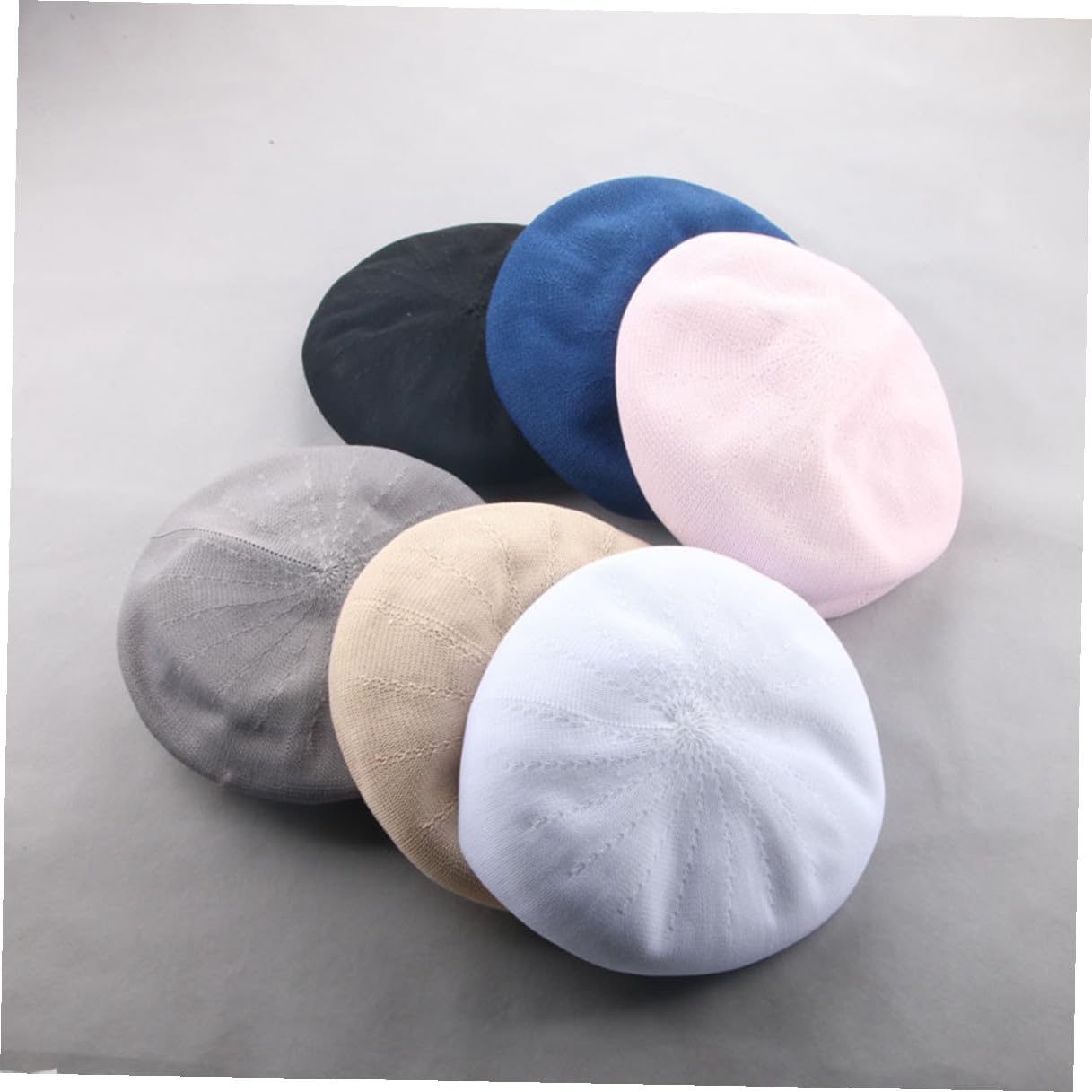 Hemoton Summer Beret Sun Protection Hat for Women Painter Cap Grey Thin Breathable All-Match Beret for Spring and Summer Adults