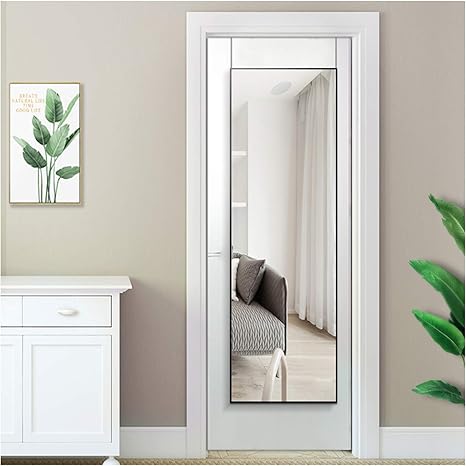 Amazon Com Beauty4u Full Length Mirror With Hanging Hooks For Door Wall Mounted Decoration Dressing Mirror Black 50 X 14 Kitchen Dining
