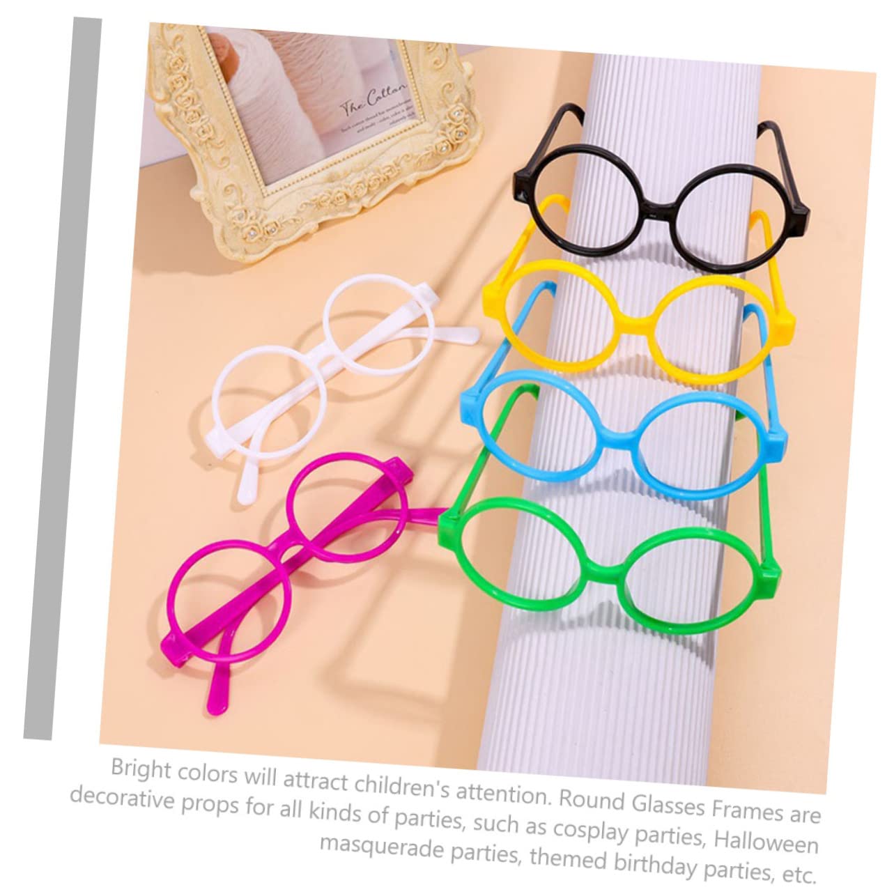 Toddmomy Montures de Lunettes pour Garçon et Filles Rondes Vertes 30 Pièces Accessoire de Fête Ludique Garçon et Filles Costume Photo Amusement