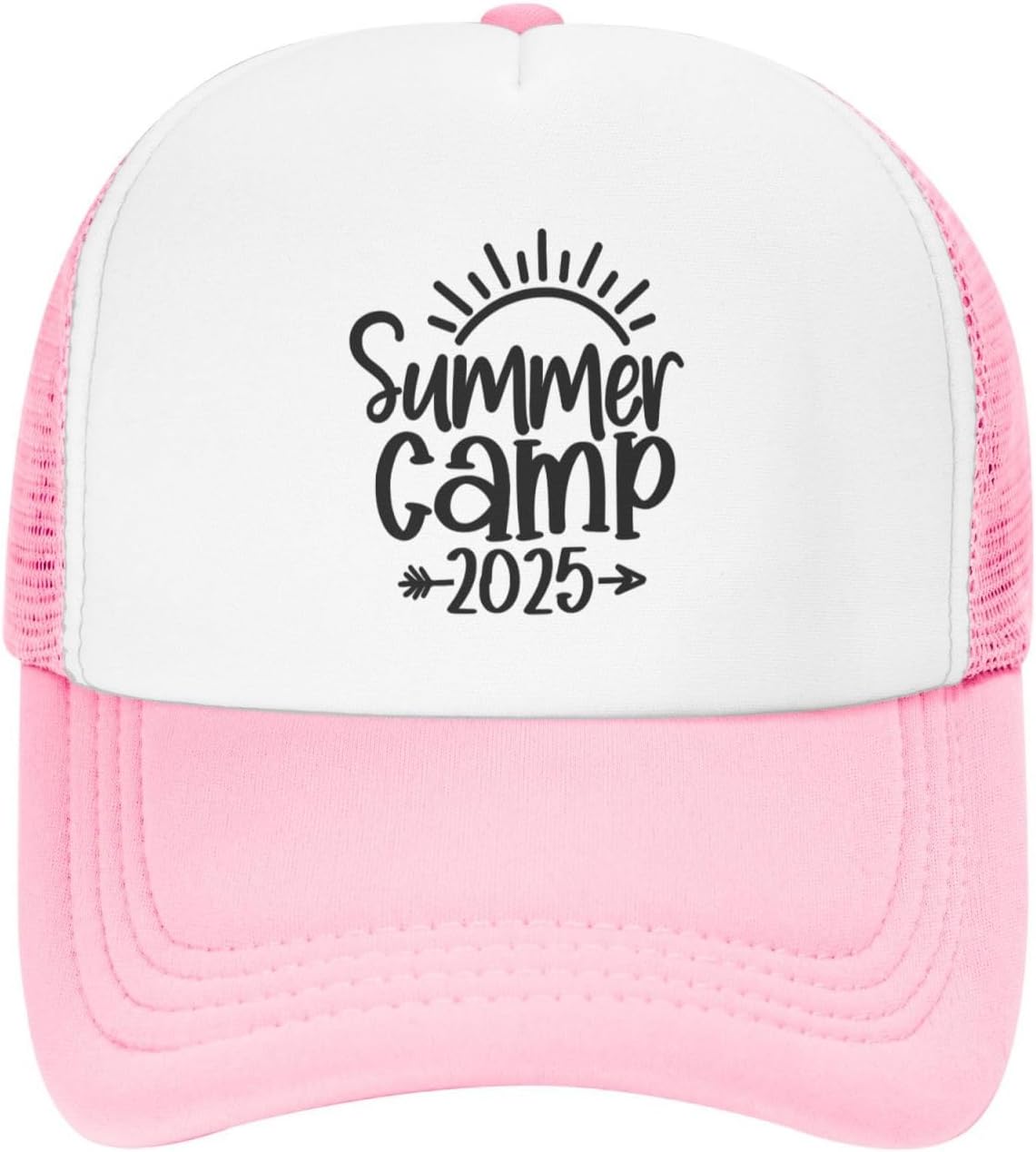 Summer Camp 2025 Kids Trucker Hat Mesh Adjustable Outdoor Sports Baseball Caps for Boys Girls