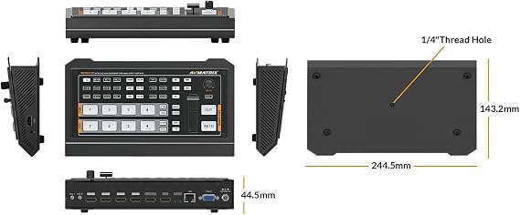AVMATRIX HVS0402U 4CH HDMI Inputs Multi Format Video Switcher to USB Output for Real Time Live Streaming Tel-Medical Tel-Conference Tel-Education YouTube Twitter
