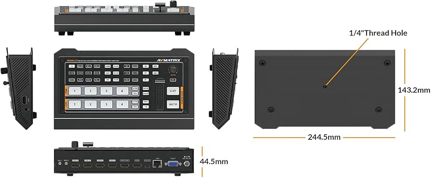 AVMATRIX HVS0402U 4CH HDMI Inputs Multi Format Video Switcher to USB Output for Real Time Live Streaming Tel-Medical Tel-Conference Tel-Education YouTube Twitter