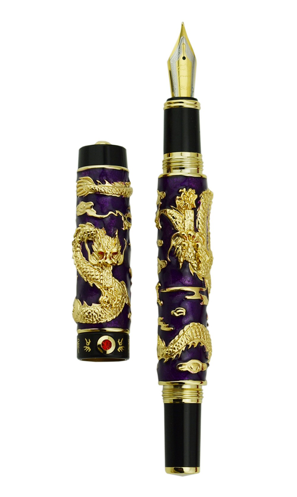 Amazon.co.jp: Jinhao ダブルドラゴン万年筆 ミディアムペン先 インク