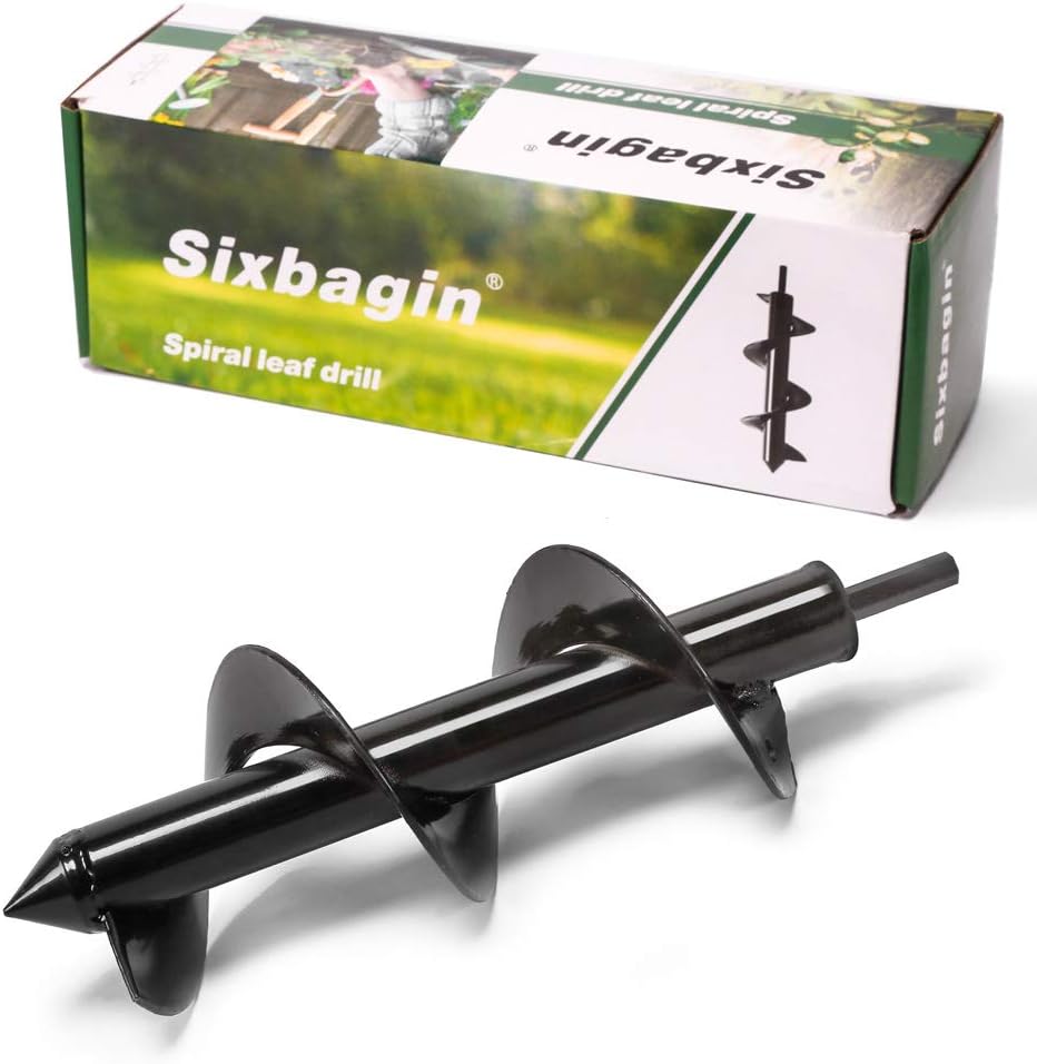 Sixbagin Auger Drill Bit，3" x 10" Garden Plant Flower Bulb Auger， Garden Auger Spiral Drill Bit Accessories for Planting Bedding Bulbs ，HEX Shaft Auger