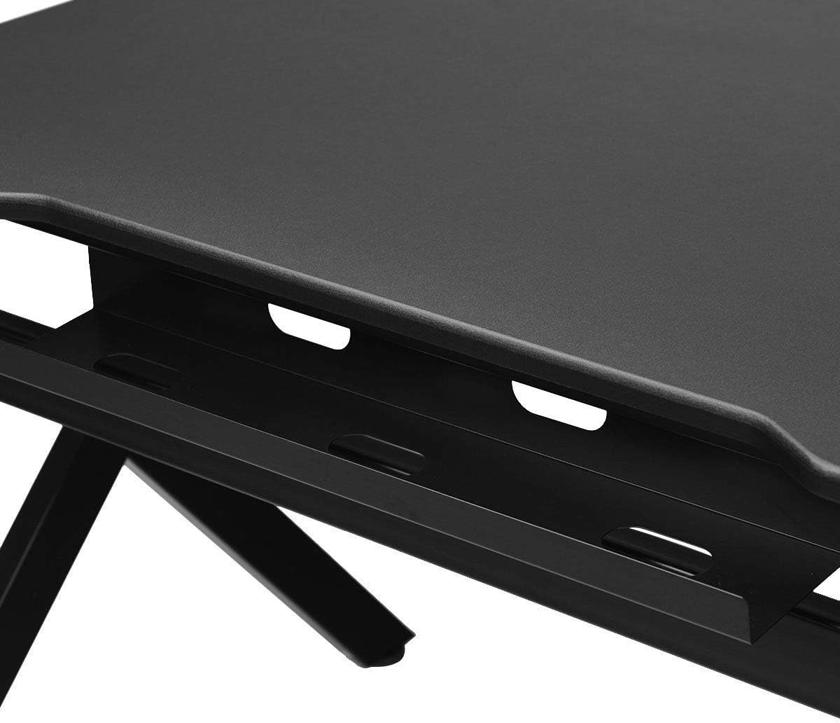 Close-up of the rear power strip holder on the Giantex Gaming Desk