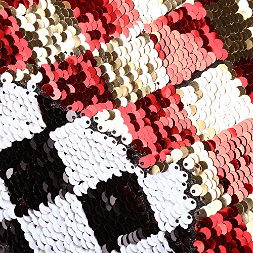 Mens Fashion Double-Side Color Red Gold Black White Plaid Sequins Blazer Suit Jacket4