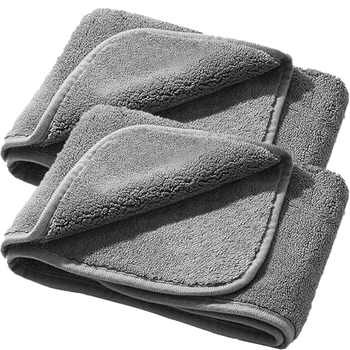BVSRCP 2 Streifen Trockentuch dusche, Trockentuch, Shiny Wipes, Auto trockentuch, Weich, Langlebig, Kratzfreies Mikrofaser Wischtuch Für Autos Motorräder Fahrräder (Graue)