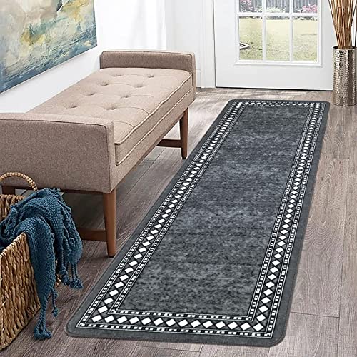 Pauwer Runner Rug for Hallway 2'x6' Non Slip Kitchen Runner Rug Grey Laundry Rugs and Mats Washable Runner Rugs for Kitchen Floor Farmhouse Laundry Room Rug Runner Entryway Area Rugs Indoor