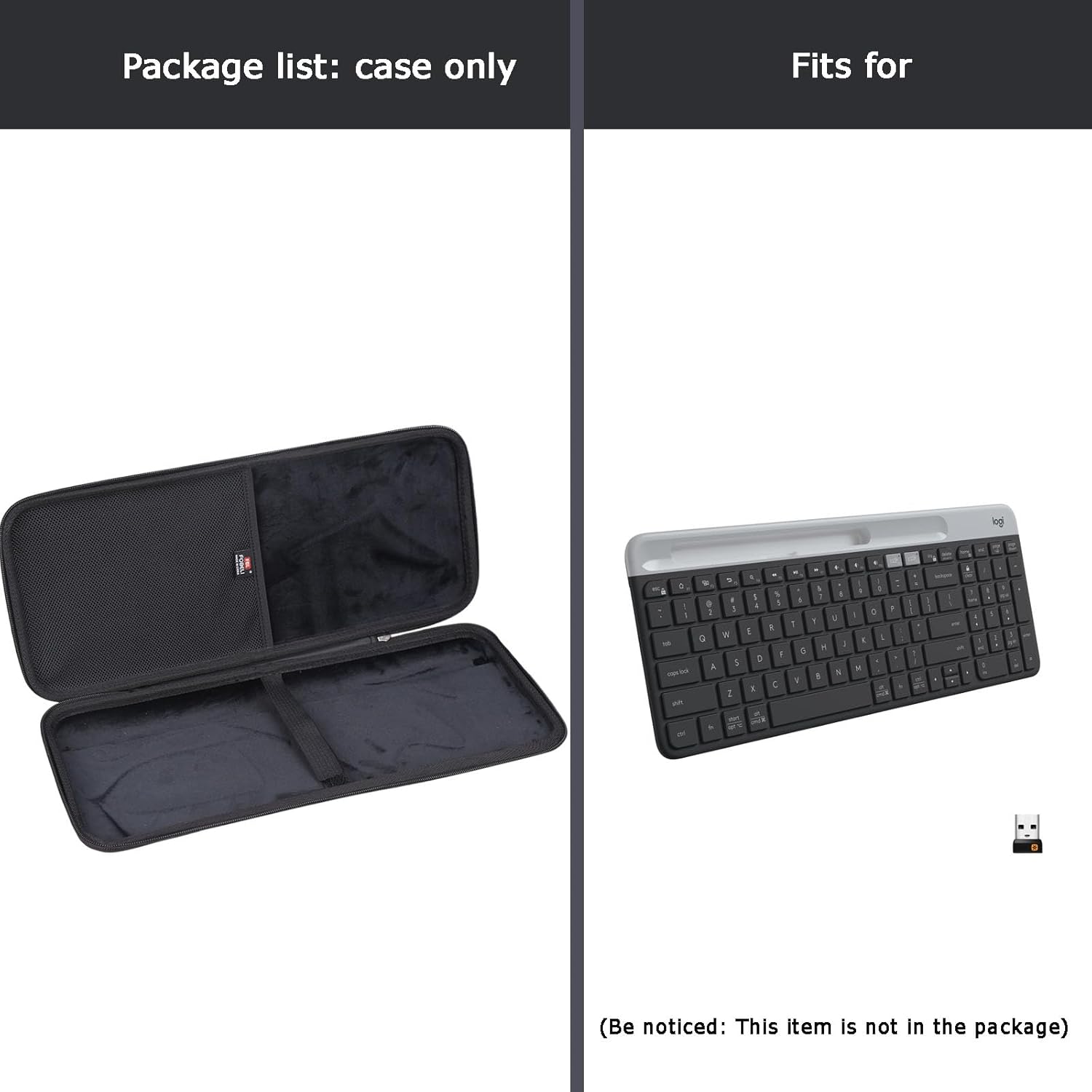 FBLFOBELI Hard Keyboard Case Compatible with Logitech K580 K585 and Logitech MK470 Slim Wireless Keyboard (Black, Case Only) - Image 6