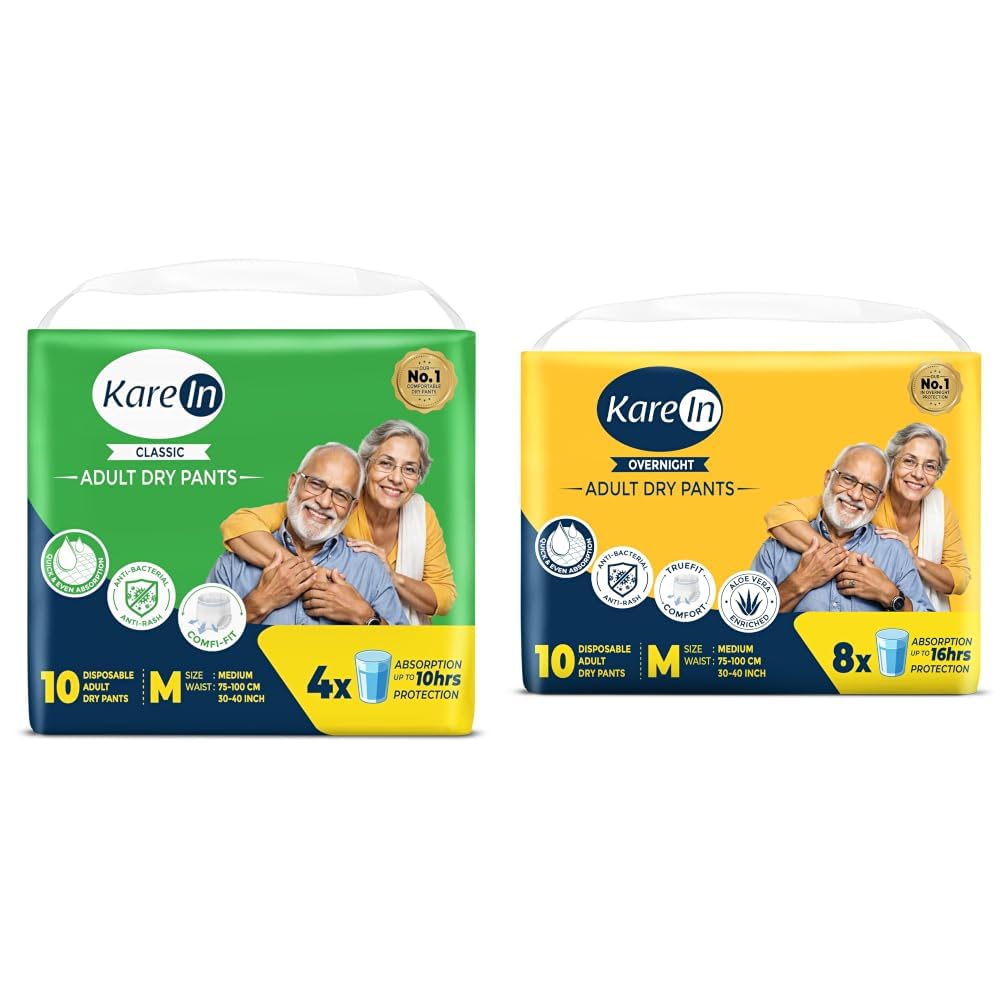 Karein Classic Adult Diaper Pant M Size, Medium, Waist (75-100 cm 30'-40'), 10 Unit, Long Protection Hour, Unisex, Quick & Even Absorption, Anti-Bacterial, Leakproof, Odour Control, Wetness Indicator-image-30