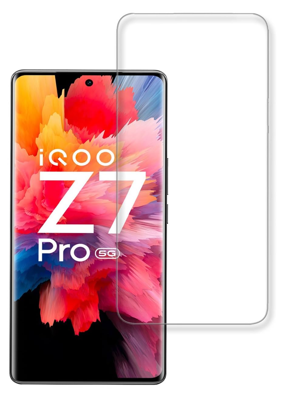 NSTARNSTAR® Curved Edge to Edge UV Tempered Glass Screen Protector for iQOO Z7 Pro 5G Full HD Quality (TRANSPARENT) (Pack of 1)