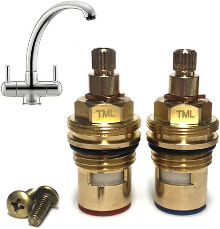 Tap Cartridge Pair Compatible with Franke Zurich Athena Kitchen Mixer Tap Valves Pre 2013 Version 1212R SP1212 3984R 133.0069.960, 133.0069.959