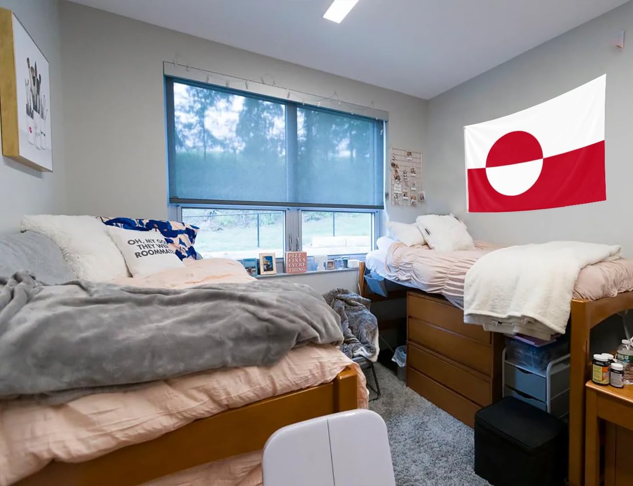 Double Sided Greenland Flag 3x5FT Greenlanders National Polyester Banner With 2 Grommets Fade Resistant Vivid Color For Patriotic Themed Festival Events Party Decoration(Greenland, 3x5FT-3ply)