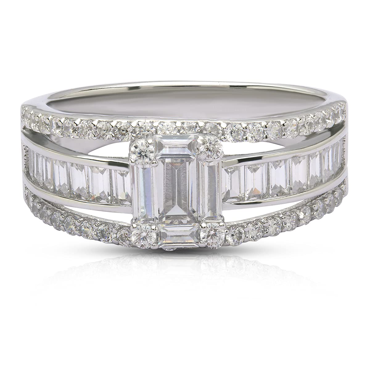 ANAYRA FINE SILVER JEWELLERY 925 Sterling Silver Elegant Three Band Sqaure Ring for Women Finger Ring for Girls and Women | Aesthetic Ring for Girlfriend | Perfect for Birthday & more (size 7) (B09WK76QPB) Amazon Price History, Amazon Price Tracker