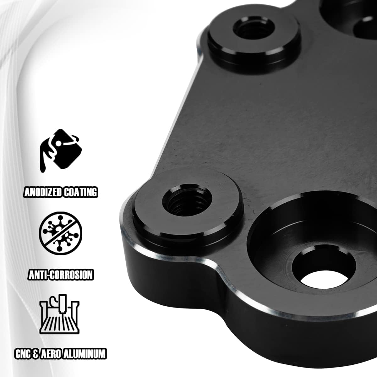 Canitu Black Power Steering Pump Bracket,Billet Aluminum Mounting Cylinder for Jeep Grand Cherokees 1996-1998 with the V-8 Engine(5.2L & 5.9L),Replaces 53010256AB