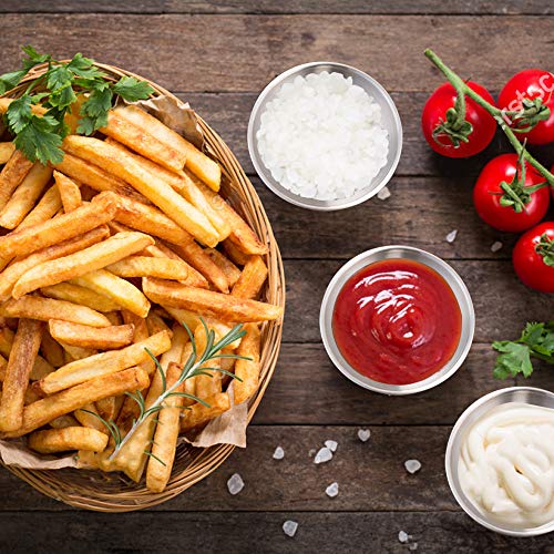 Amytalk 8 Pack 3.2Inch Stainless Steel Sauce Dishes Mini Individual Saucers Bowl Round Seasoning Dishes Sushi Dipping Bowl Appetizer Plates, Sliver #TOP5