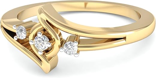 Aucent by PC Jeweller The Aurela 18KT Yellow Gold and Diamond Rings
