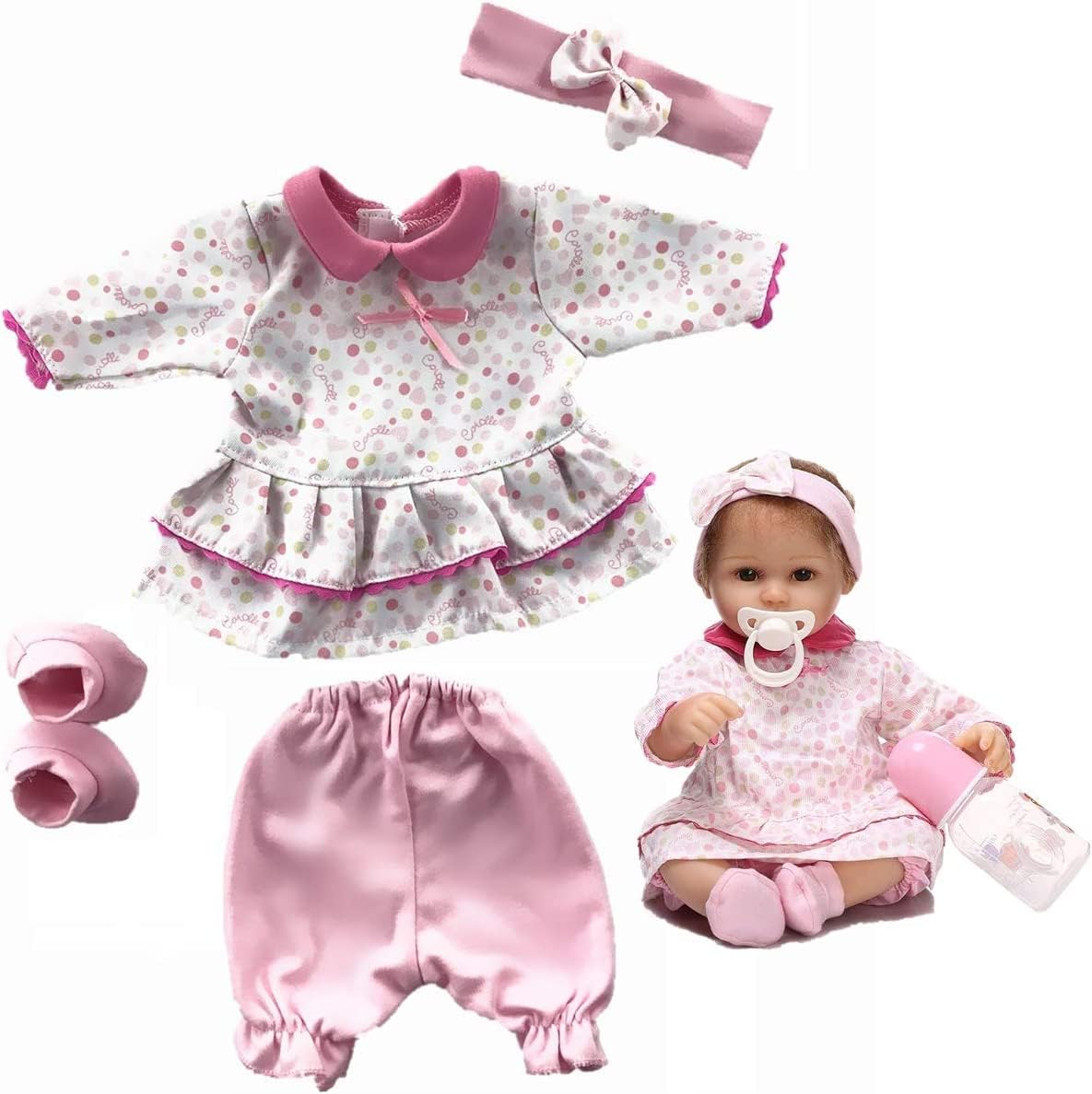 TatuDoll Reborn Baby Doll Clothes 17 inch Girl Outfit for