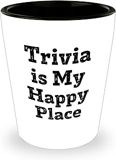 Trivia Lovers' Happy Place, Shot Glass for Christmas Unique Gifts, Trivia Night Fun, 'Trivia Is My Happy Place', Perfect for Family Friends