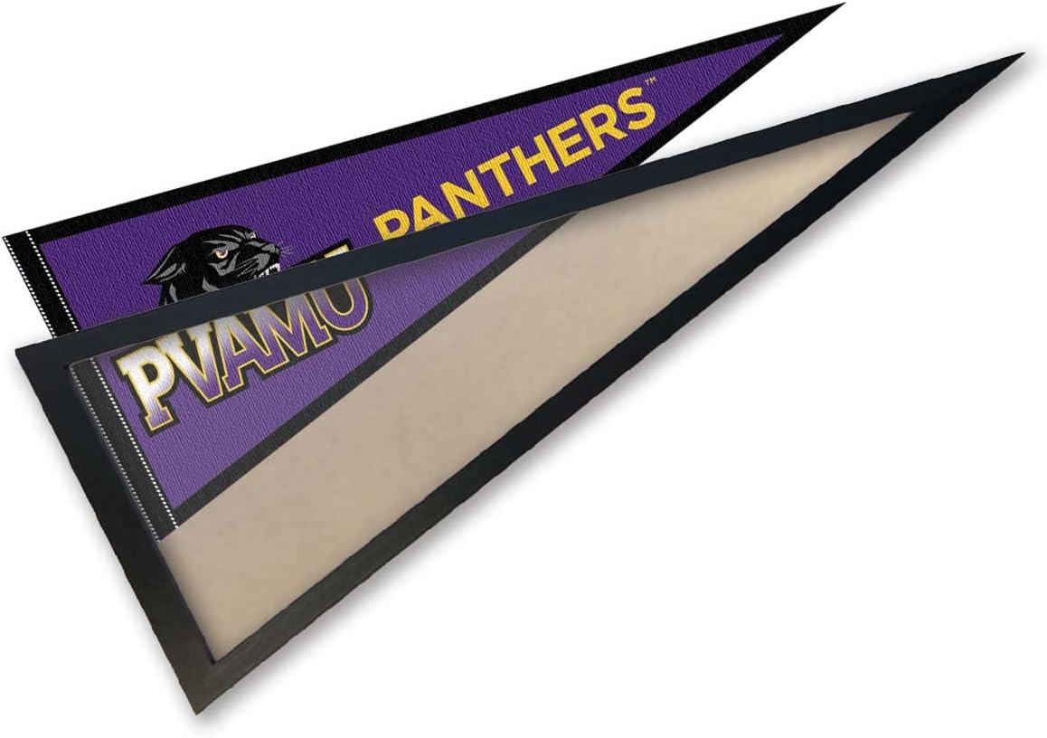 College Flags & Banners Co. PVAMU Panthers Purple Pennant and Wood Pennant Frame