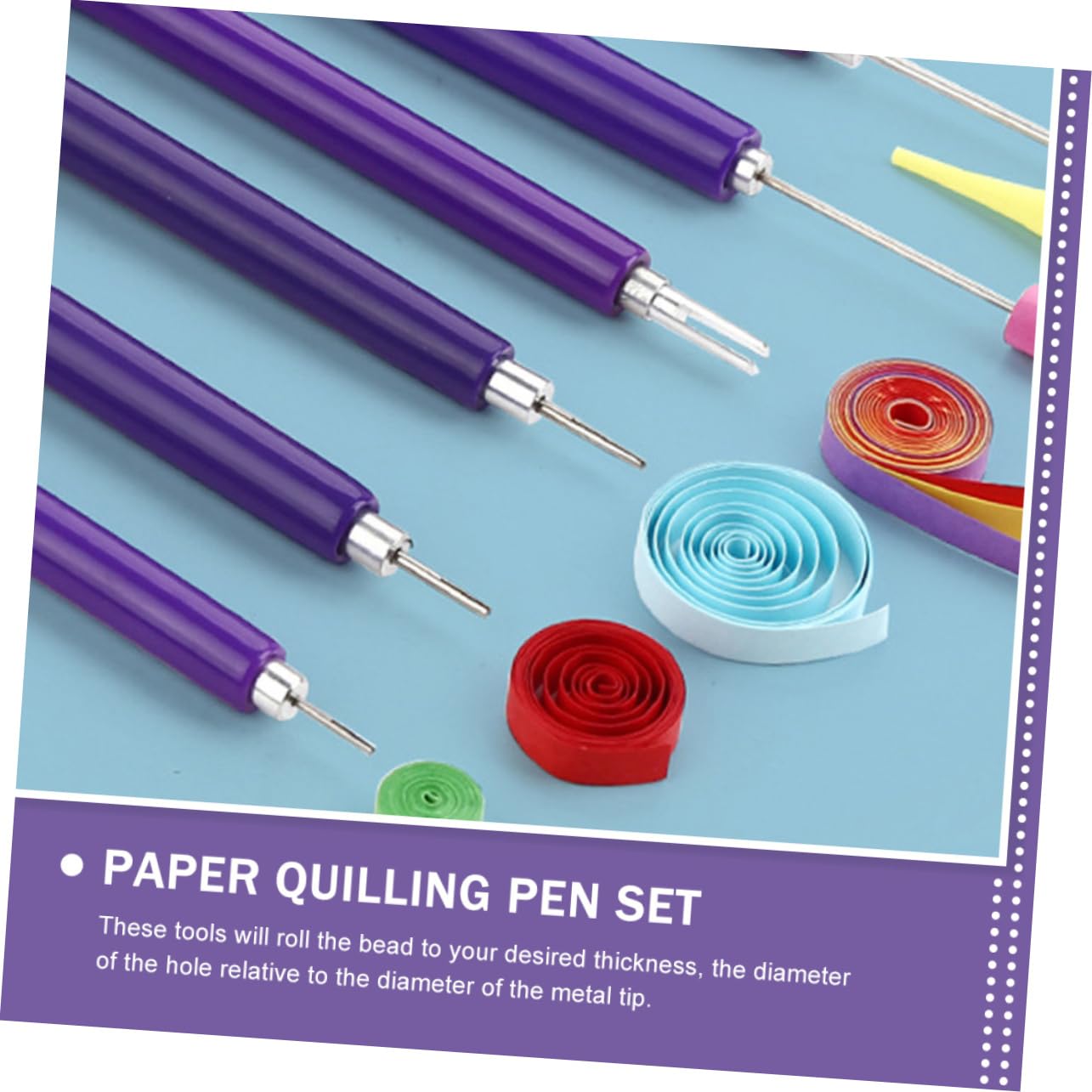 STOBOK 5juegos Para Quilling Bolígrafos Metálicas y Rodillo Kit De Manualidades Para Decoración y Proyectos De