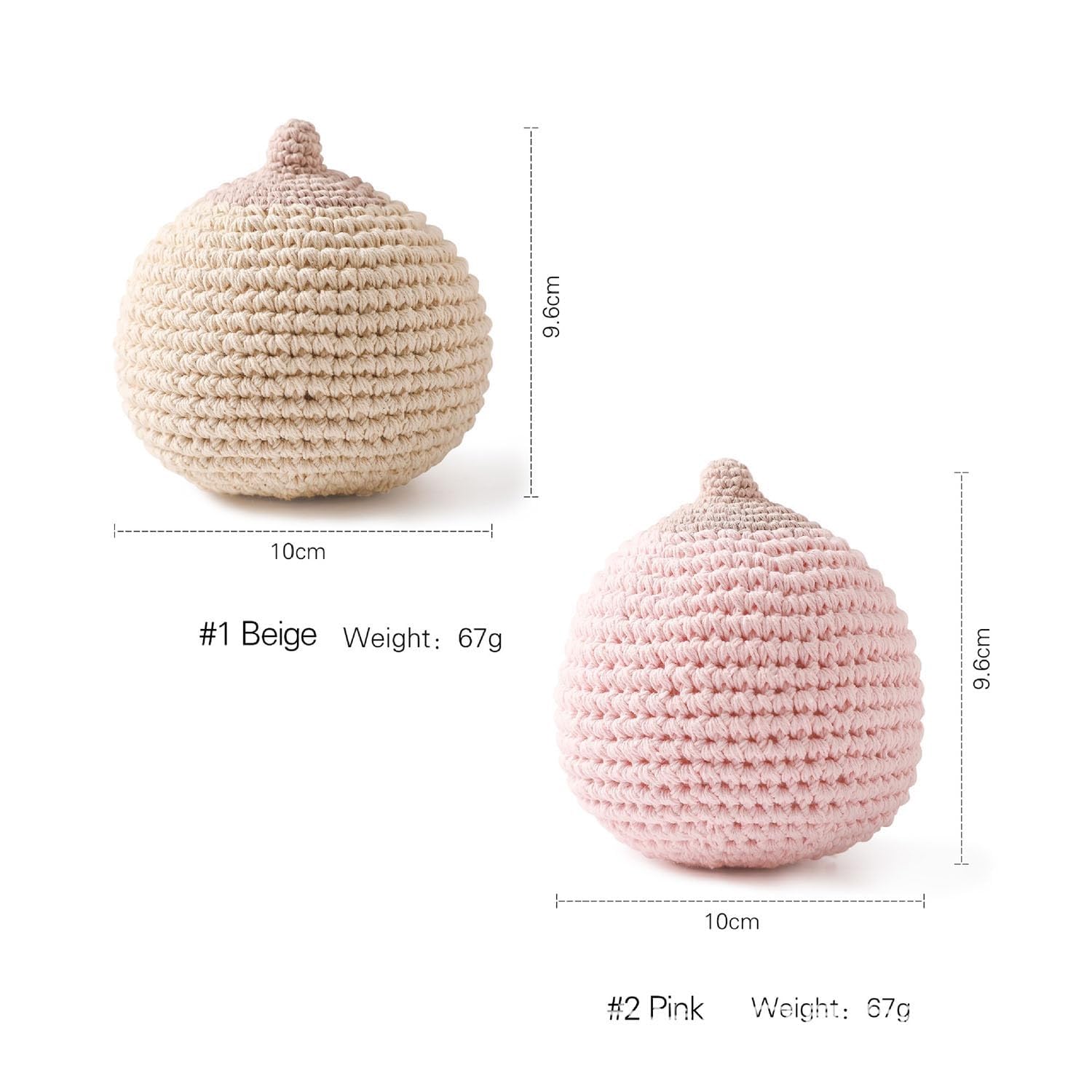 Modelos de simulación de Lactancia Materna de Ganchillo orgánico - Juego de 2 Modelos de Senos de Lactancia(Pink)