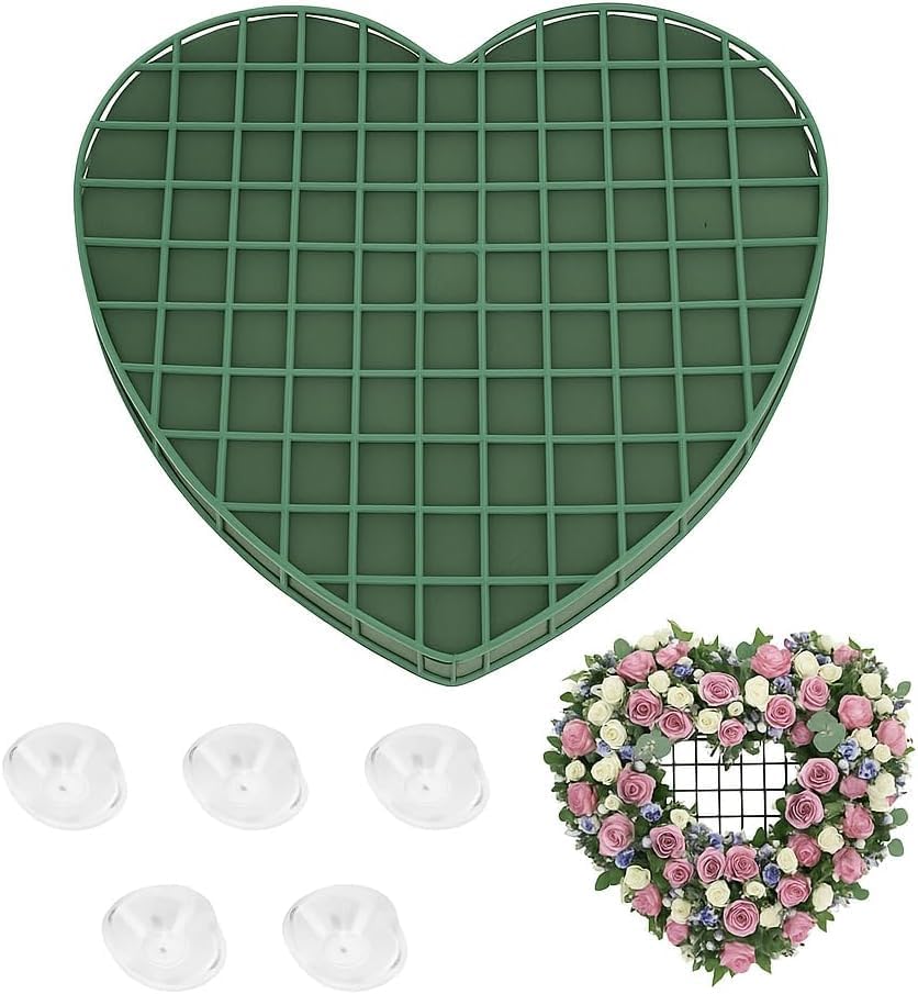 Espuma floral en forma de corazón con ventosa, bloques de espuma de espuma para flores, bloques de foa florales para arreglos de flores