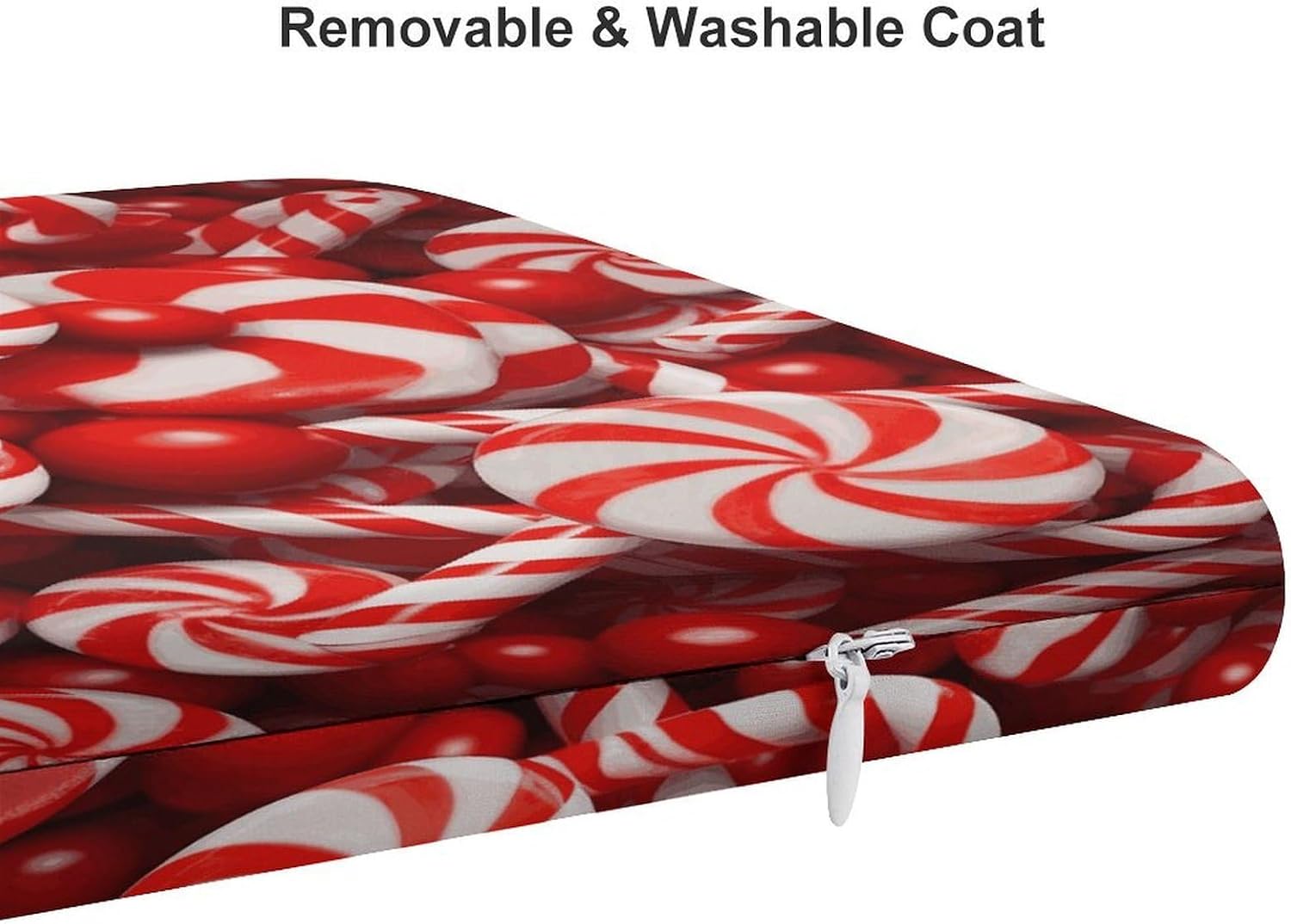 Candy Canes Chair Cushion Floor Pillow Stool Cushion | Cushions with Removable Cover with Square Memory for for Chair Living Room Balcony Office Sofa,13.8*15*1.2 Inch