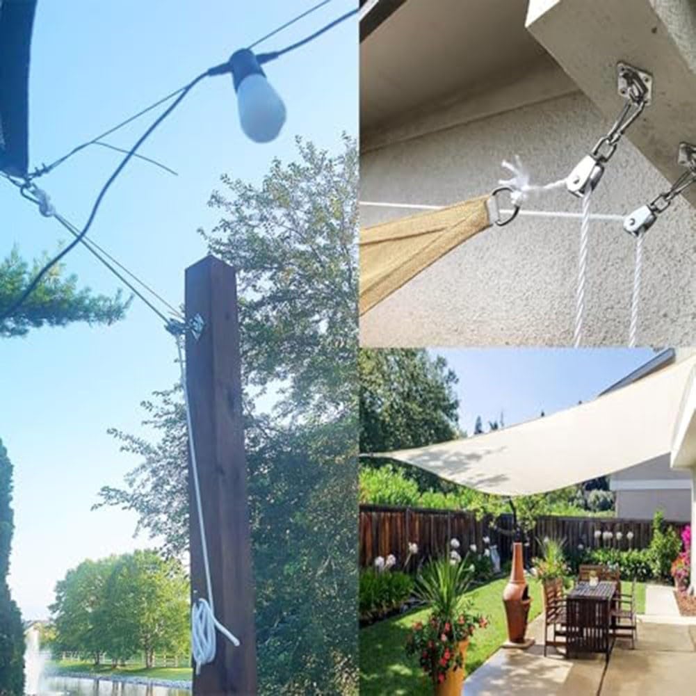 Juego de poleas de acero inoxidable M20 304 con poleas giratorias dobles, capacidad de carga de 150 kg, sistema de gancho para proyectos de elevación de taller de jardín