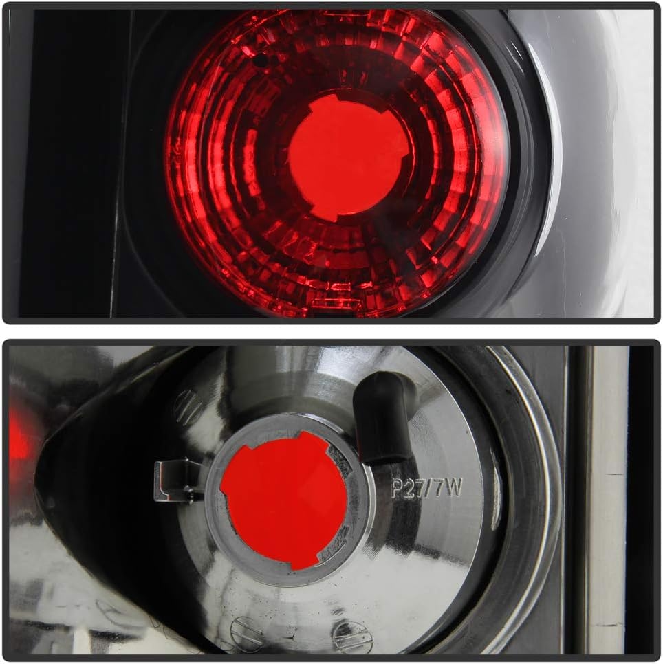 ACANII - For 2003-2006 Chevy Silverado 1500 Black Rear Tail Lights Brake Lamps Driver & Passenger Side