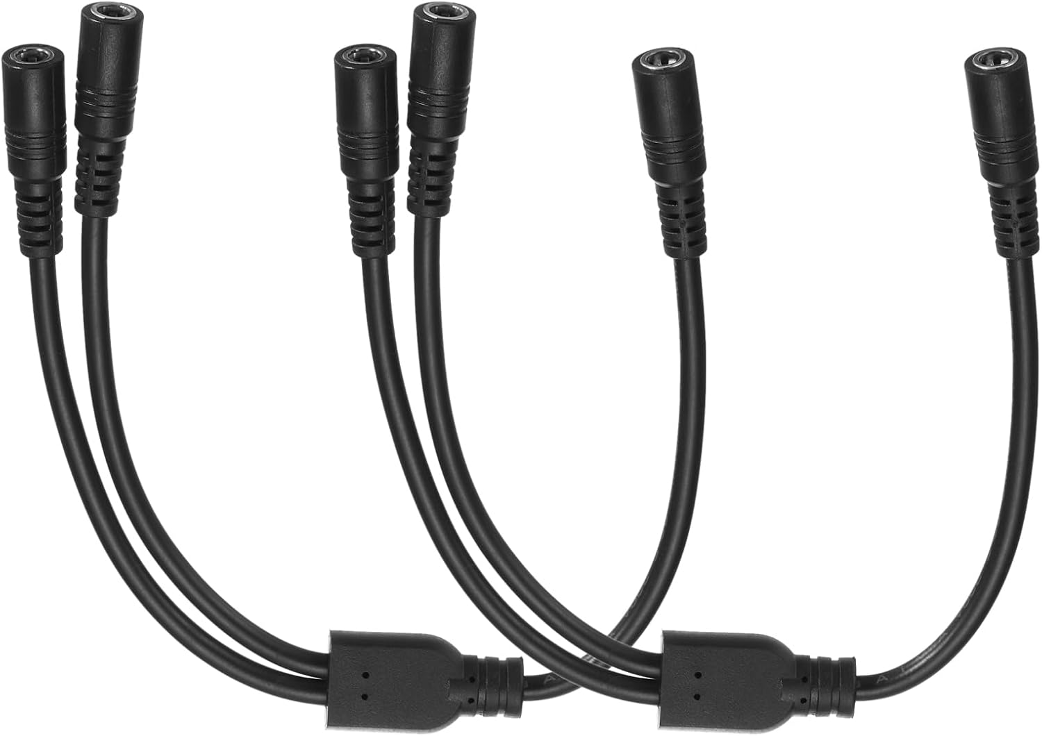 MECCANIXITY 2 Pcs DC Cable Splitter, 12.6" 10A 1 DC5525 Female to 2 DC5525 Male Splitter Adapter Cable, 1 to 2 Splitter Cord for CCTV Cameras, DVR