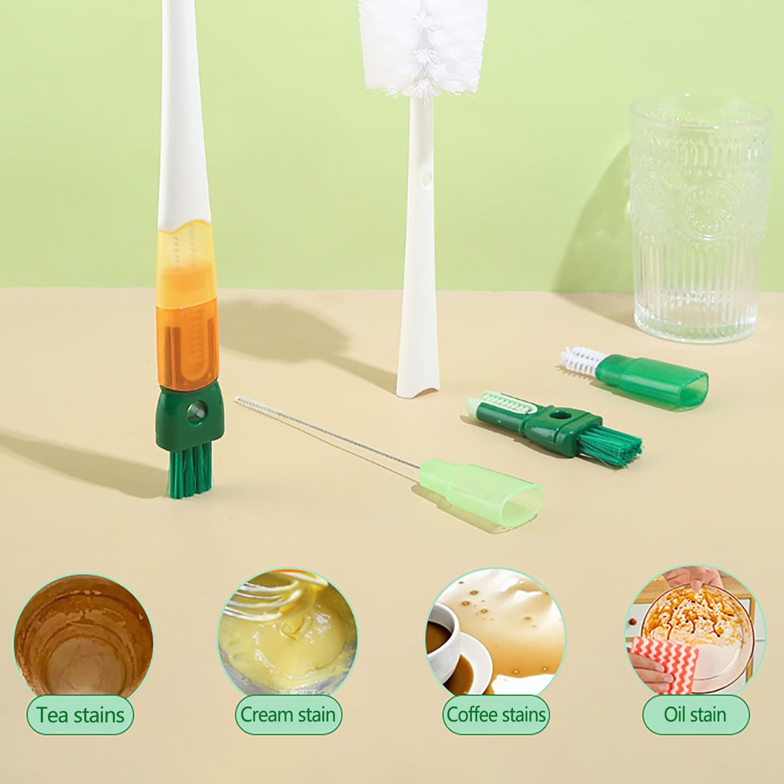 WYAN Lot De 2 Brosses De Nettoyage De Bouteilles Polyvalentes,Bouteille