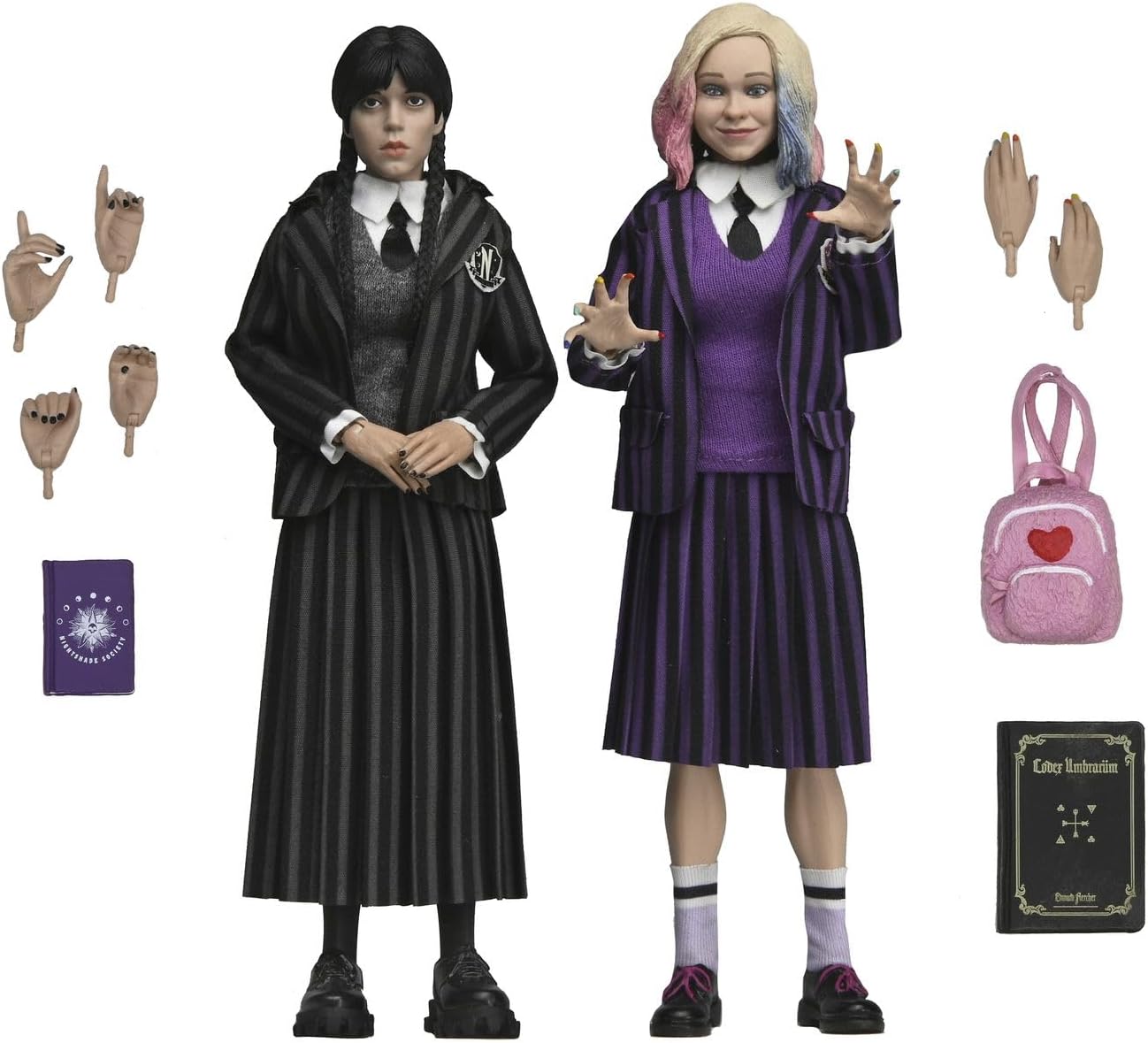 Wednesday - Wednesday Addams (Nevermore Uniform) and Enid 8" Clothed Action Figure 2-Pack