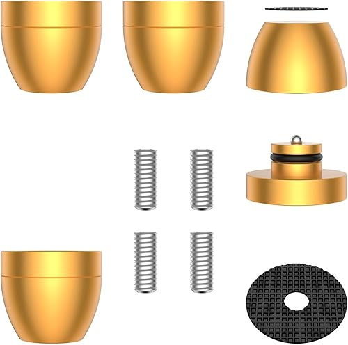 Miniatura 11 de Audiocrast HiFi Puños de Altavoz de Aislamiento Soporte de Pies de Almohadillas de Aluminio 39x17mm Negro Absorbedor de Choques de Altavoz