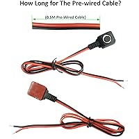 Vista 3 de Interruptor de botón momentáneo de 12 V y 24 V, cable precableado de 0,5 m y cinta de doble cara para una fácil instalación