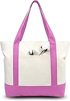 Vista 37 de TOPDesign Paquete de 3 bolsas de lona con bolsillo externo, bolsas de compras reutilizables para comestibles, cierre de cremallera superior, Azul